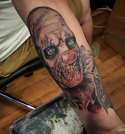 Colour realism horror tattoo by Rick Shaw
